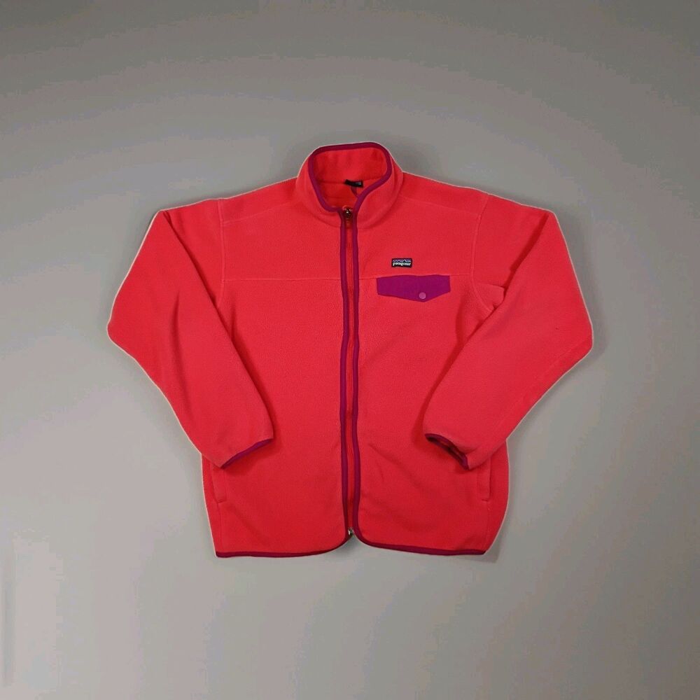 Patagonia Blood Orange, and Burgundy Full Zip Synchilla Size S Woman's Measure